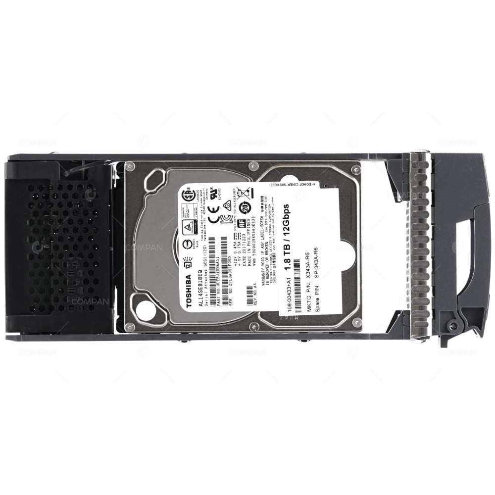 X343A-R6  NETAPP HARD DRIVE 1.8TB 10K 12G SAS 2.5 SFF FOR DS2246 DS224C FAS2650 FAS2750